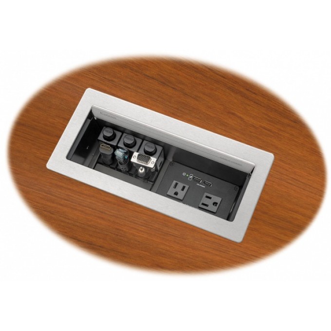 Архитектурный лючок Cable Cubby 1202 Series/2 для подключения аудио, видео и питания переменного тока, цвет чёрный, без блока питания AC EXTRON CABLE-CUBBY-1202