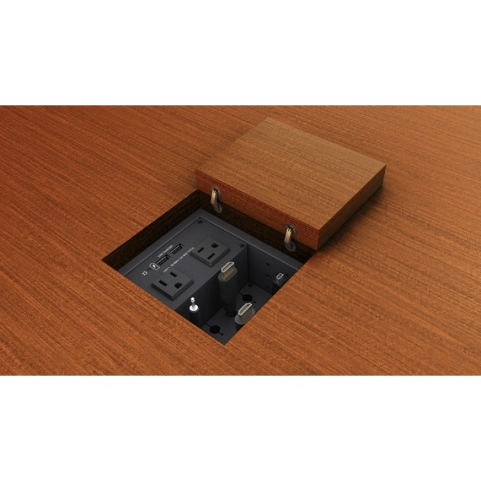 Архитектурный лючок Cable Cubby 650 UT с монтажом под стол для подключения аудио и видео, удалённого управления и передачи питания EXTRON CABLE-CUBBY-650-UT