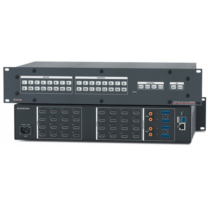 Матричный коммутатор HDMI 4K/60 16x16 с 4 аудиовыходами EXTRON DXP-1616-HD-4K-PLUS