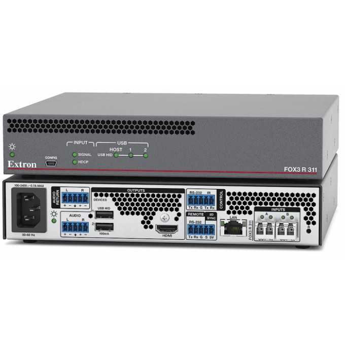 Оптоволоконный приёмник HDMI, USB HID, аудио, сигналов управления и синхронизации 3D EXTRON FOX3-R-311