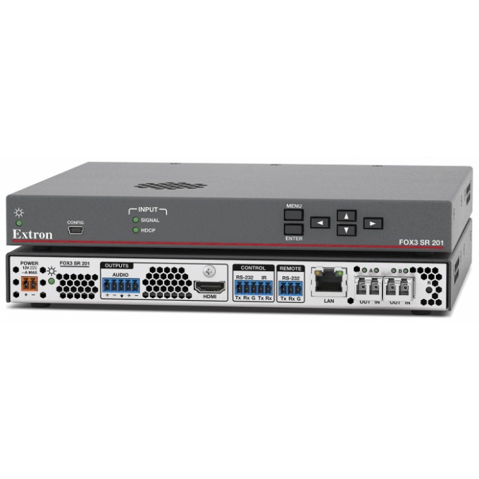 Оптоволоконный скалирующий приёмник HDMI, аудио и сигналов управления EXTRON FOX3-SR-201