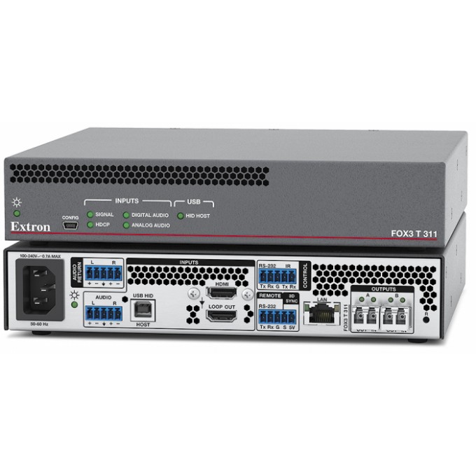 Оптоволоконный передатчик HDMI, USB HID, аудио, сигналов управления и синхронизации 3D EXTRON FOX3-T-311