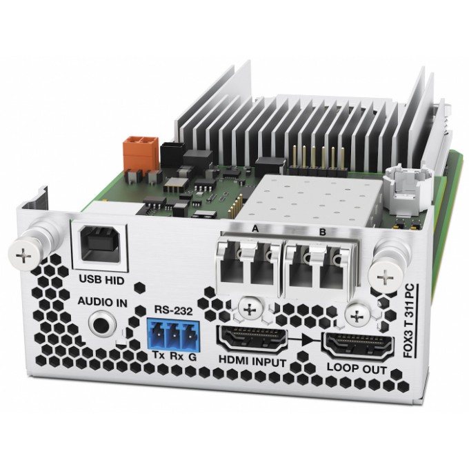 Оптоволоконный передатчик PowerCage для HDMI, USB HID, аудио и сигналов управления EXTRON FOX3-T-311-PC