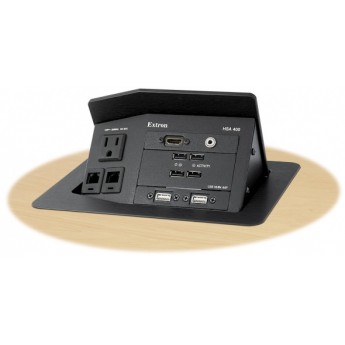 Лючок с поворачивающимся открывающимся корпусом поверхностного доступа, розетка европейского стандарта EXTRON HSA-400