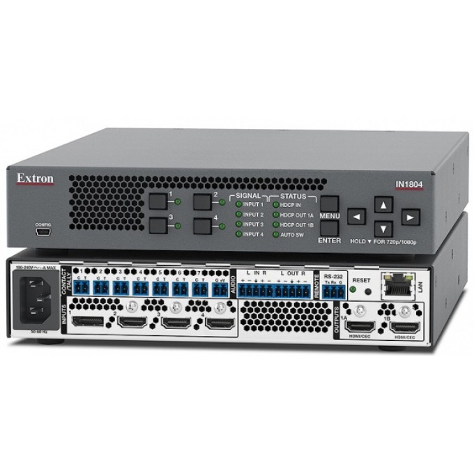 Бесподрывный скалирующий коммутатор 4K/60 на четыре входа EXTRON IN1804