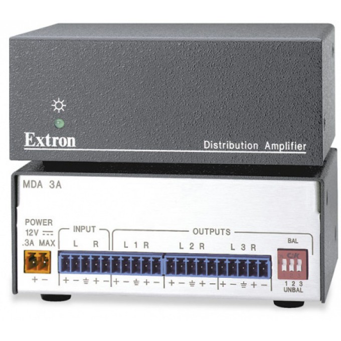 Миниатюрный усилитель-распределитель аудио с тремя выходами EXTRON MDA-3A