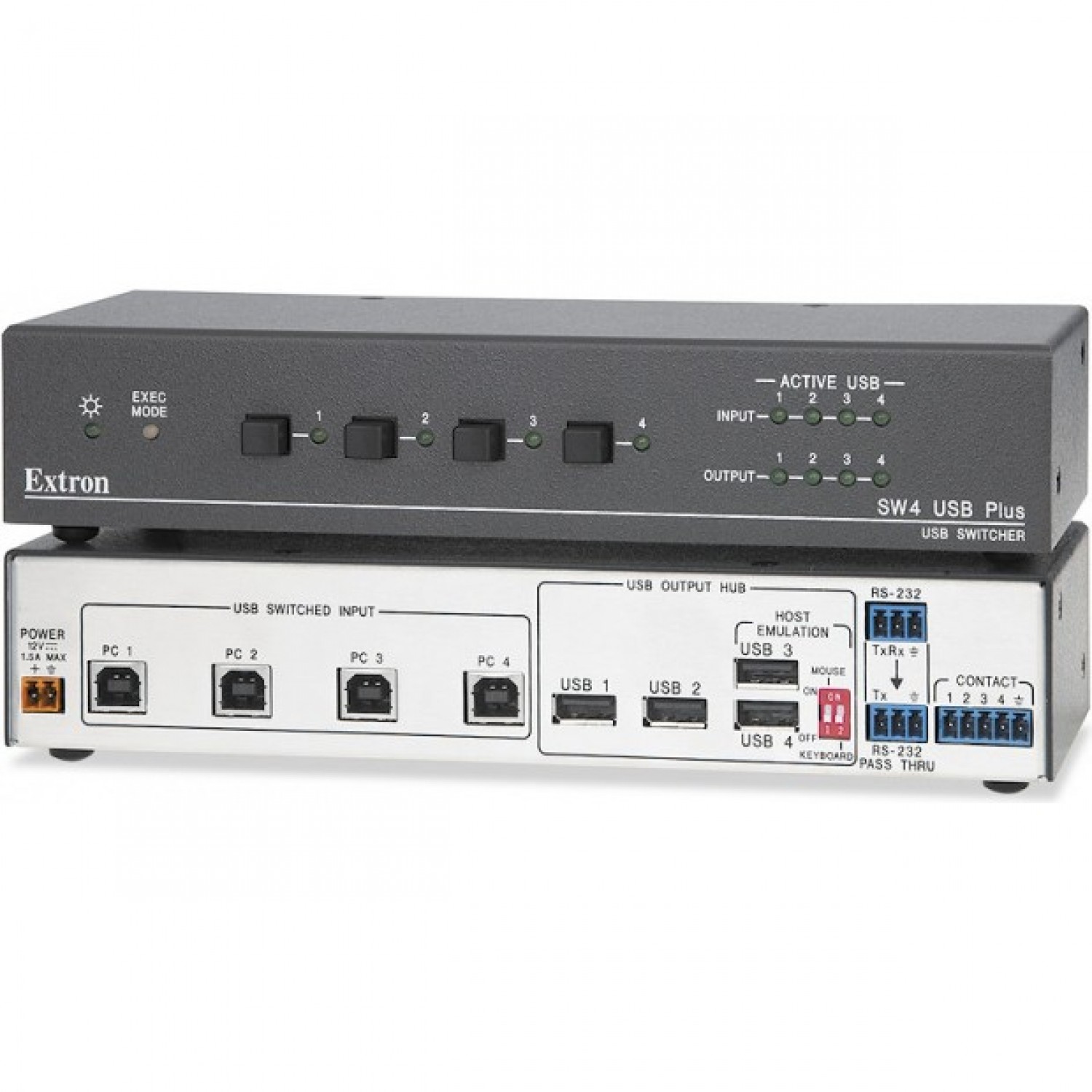 Коммутаторы на четыре входа USB с эмуляцией EXTRON SW4-USB-PLUS. Купить ...
