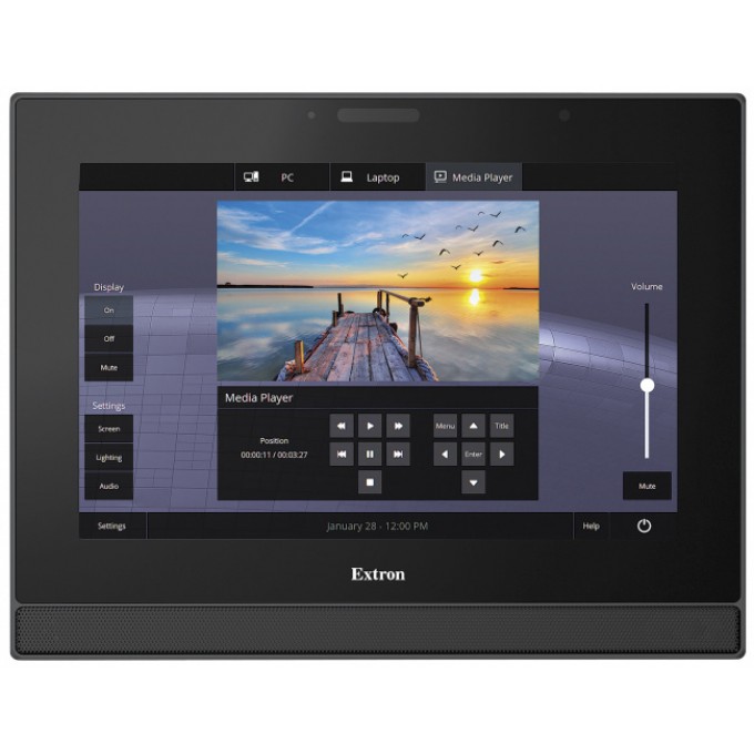 12-дюймовая настольная сенсорная панель TouchLink Pro, цвет чёрный, настенный монтаж EXTRON TLP-PRO-1225MG