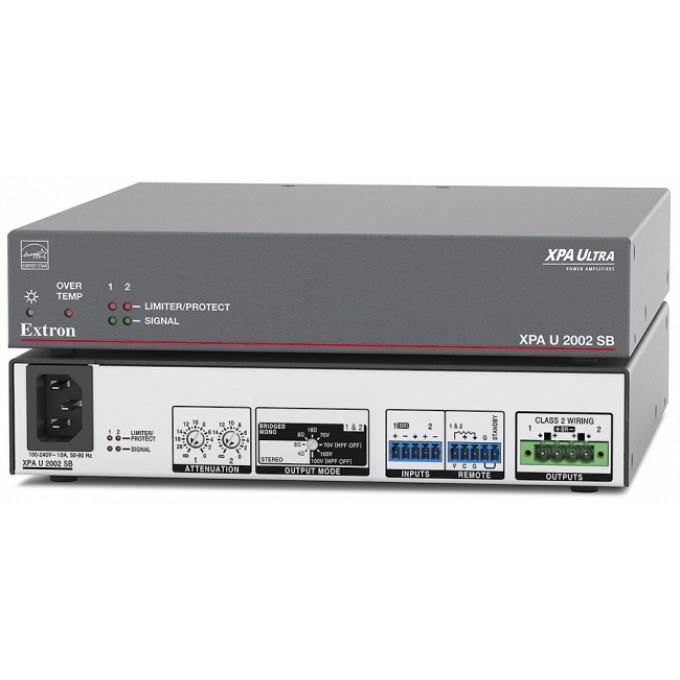 Двухканальный усилитель с режимом моста 200/400 Вт на канал EXTRON XPA-U-2002-SB