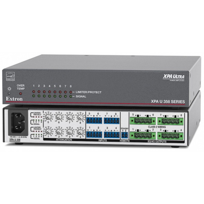 8-канальные низкоомные и трансляционные усилители – 35 Вт на канал EXTRON XPA-U-358