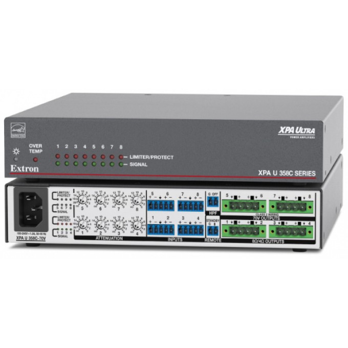 8-канальный комбоусилитель 35 Вт на канал EXTRON XPA-U-358C