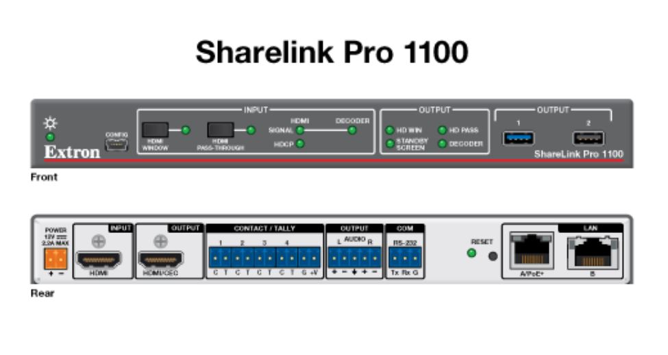 Extron ShareLink Pro1100 чертеж Extron ShareLink Pro1100 чертеж